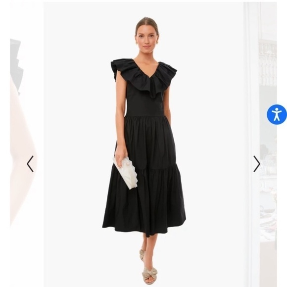 Pomander Place Black Ruffle Jo Dress size XXL maxi romantic classic - Picture 1 of 16
